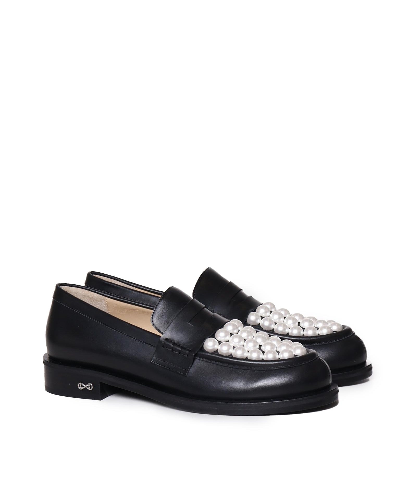 Mocassini in pelle di vitello con perle S0776 30CLFB02 MACH & MACH 