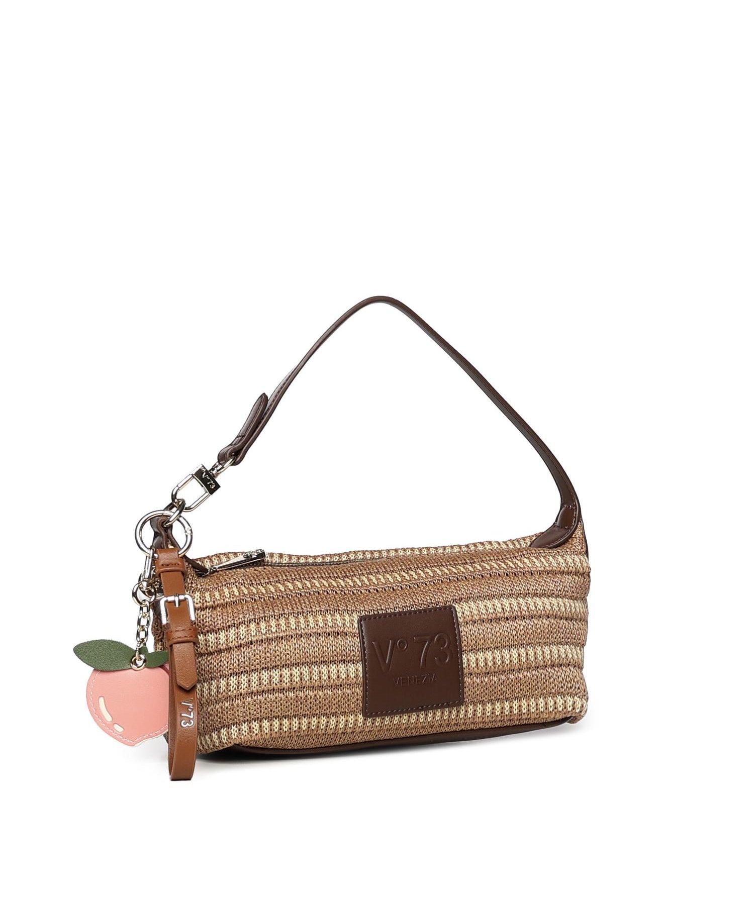 Borsa a spalla con logo 73BS9M803 CASSIENATURALE/MORO V° 73 