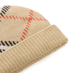 Cappello beanie in misto cashmere Check 8114768 A2021 BURBERRY 