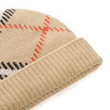 Cappello beanie in misto cashmere Check 8114768 A2021 BURBERRY 