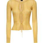 Maglia costine aperta con laccetti 104771 A1NDC43 PINKO 