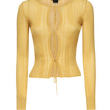 Maglia costine aperta con laccetti 104771 A1NDC43 PINKO 