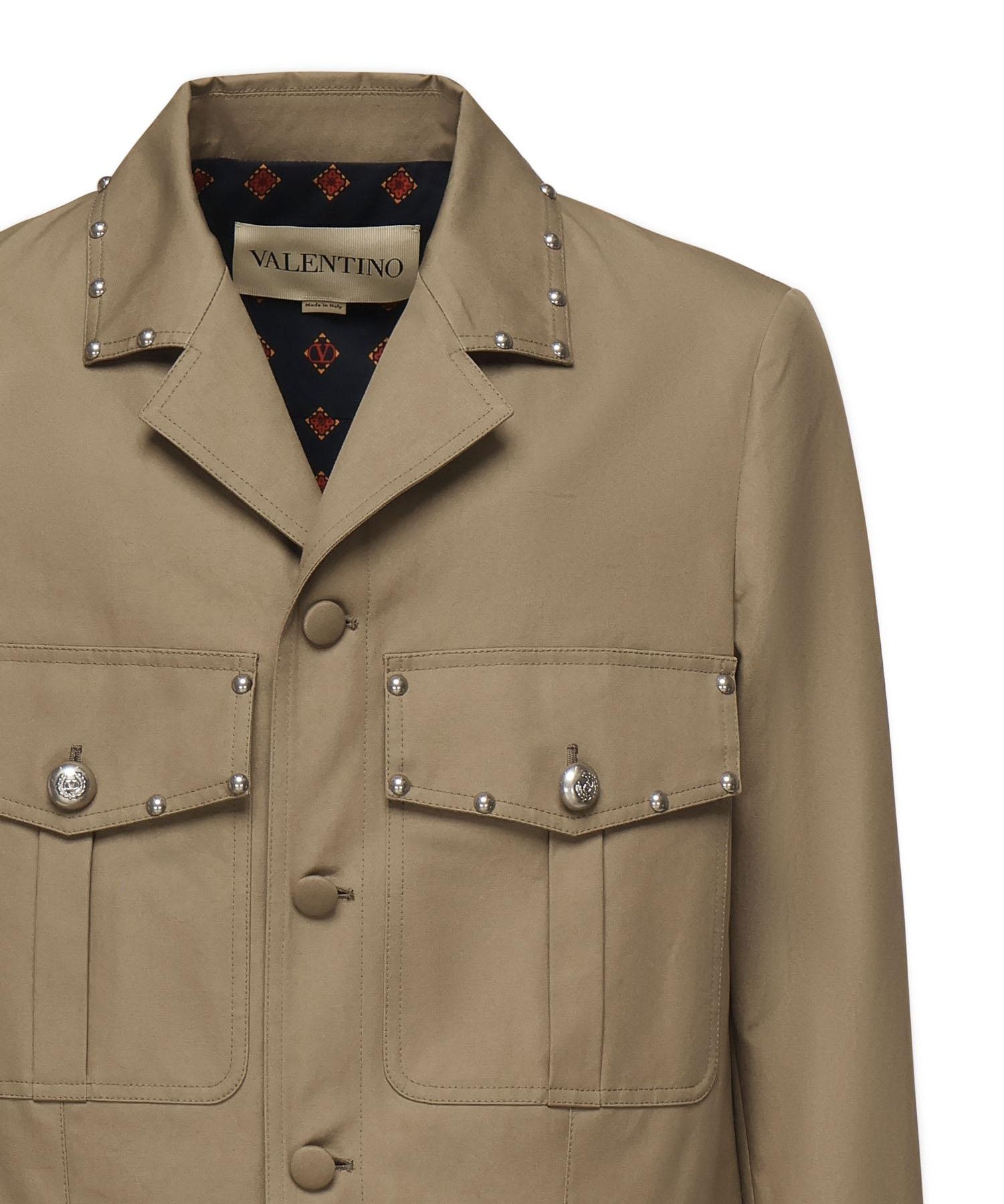 Giacca in cotone con borchie 7V3CIQ30 AWVE04 VALENTINO GARAVANI 