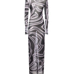 Abito in tulle con stampa marmo 5UJI35 5U749047 PUCCI 