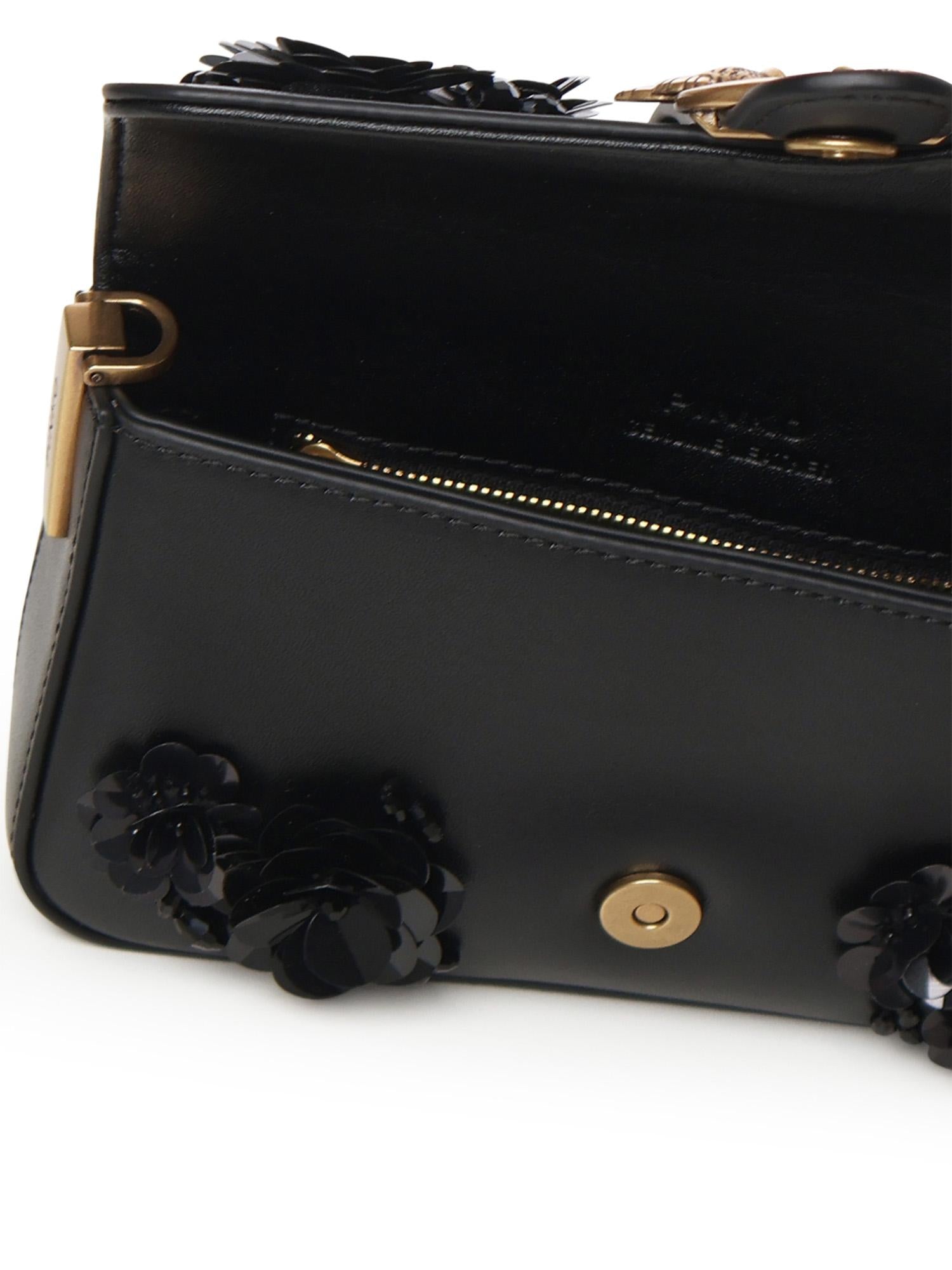 Borsa a spalla Baby Love Bag Slouchy in pelle con fiori gioiello 105353 A2WGZ99Q PINKO 