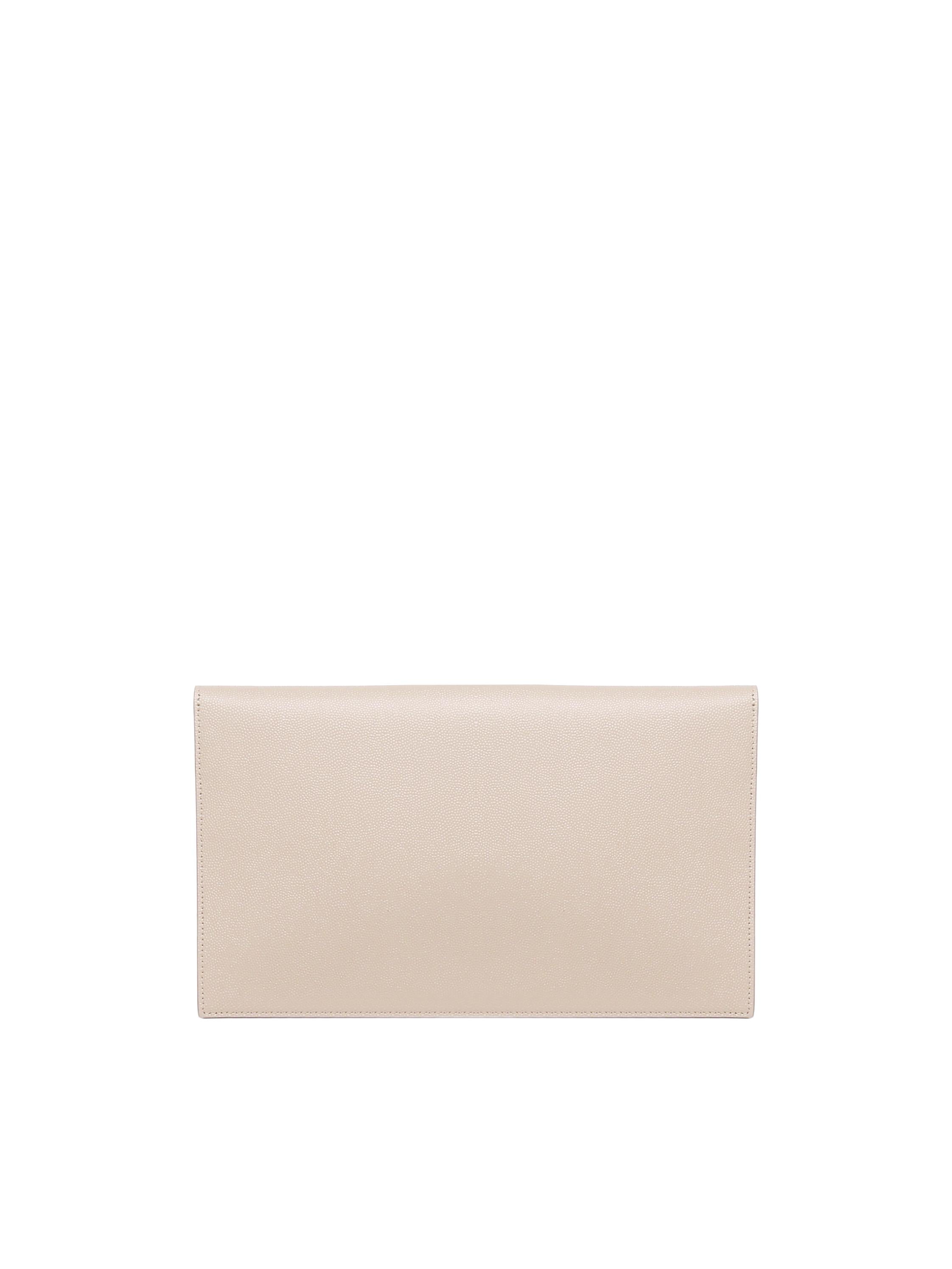Pochette Uptown in pelle goffrata grain de poudre<BR/> 565739 1GF0J2721 SAINT LAURENT 