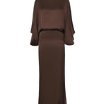 Abito midi The Macha in satin 26SSNAB-0005 CIOCCOLATO NINEMINUTES 
