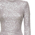 Abito midi asimmetrico con paillettes 114315 039 ROTATE 