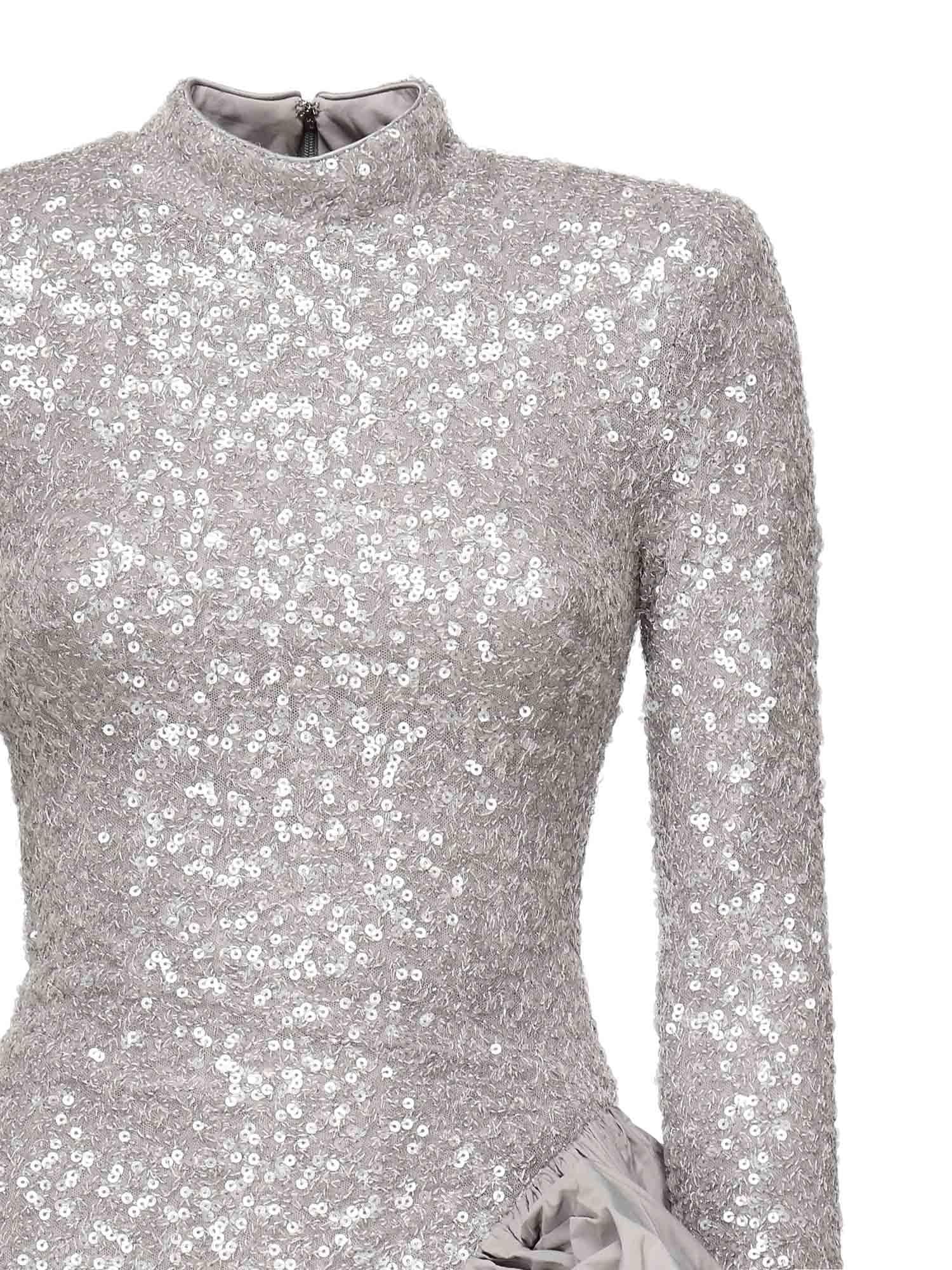 Abito midi asimmetrico con paillettes 114315 039 ROTATE 