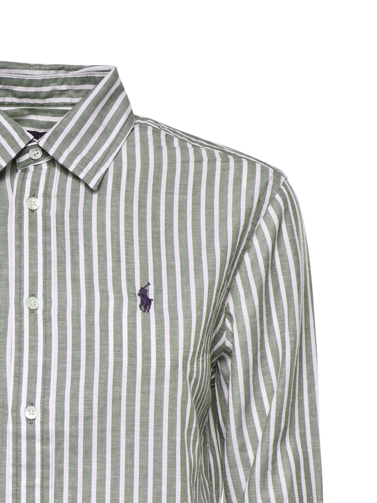 Camicia in cotone e lino con logo 211971514 500 POLO RALPH LAUREN 