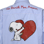 Camicia Brigitte a righe con stampa Snoopy in popeline BRIG005 01934L MC2 SAINT BARTH 