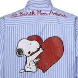 Camicia Brigitte a righe con stampa Snoopy in popeline BRIG005 01934L MC2 SAINT BARTH 