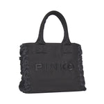 Borsa shopper Beach in canvas con logo 106673 A3A4Z99 PINKO 