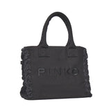Borsa shopper Beach in canvas con logo 106673 A3A4Z99 PINKO 
