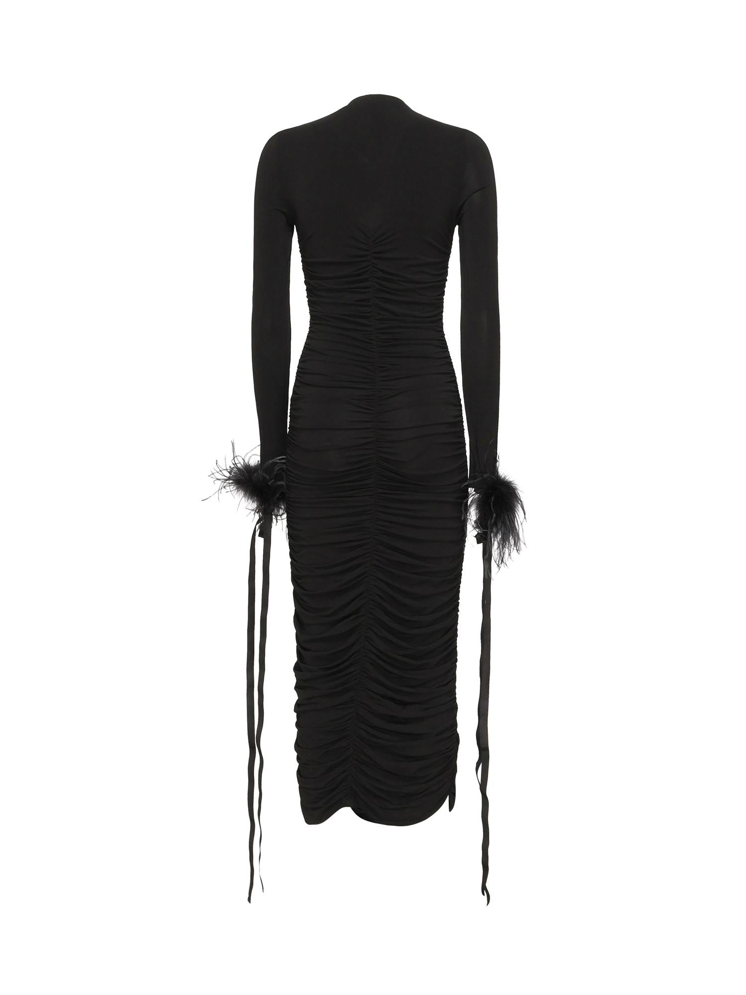 Abito longuette con drappeggio 105780 A2GSZ99 PINKO 