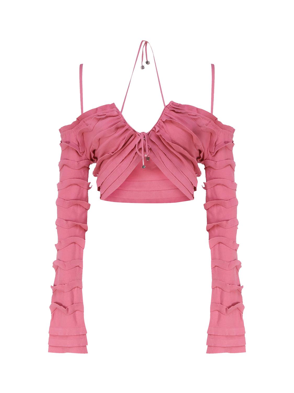 Top in maglia con ruches 2M446A -N0722 BLUMARINE 