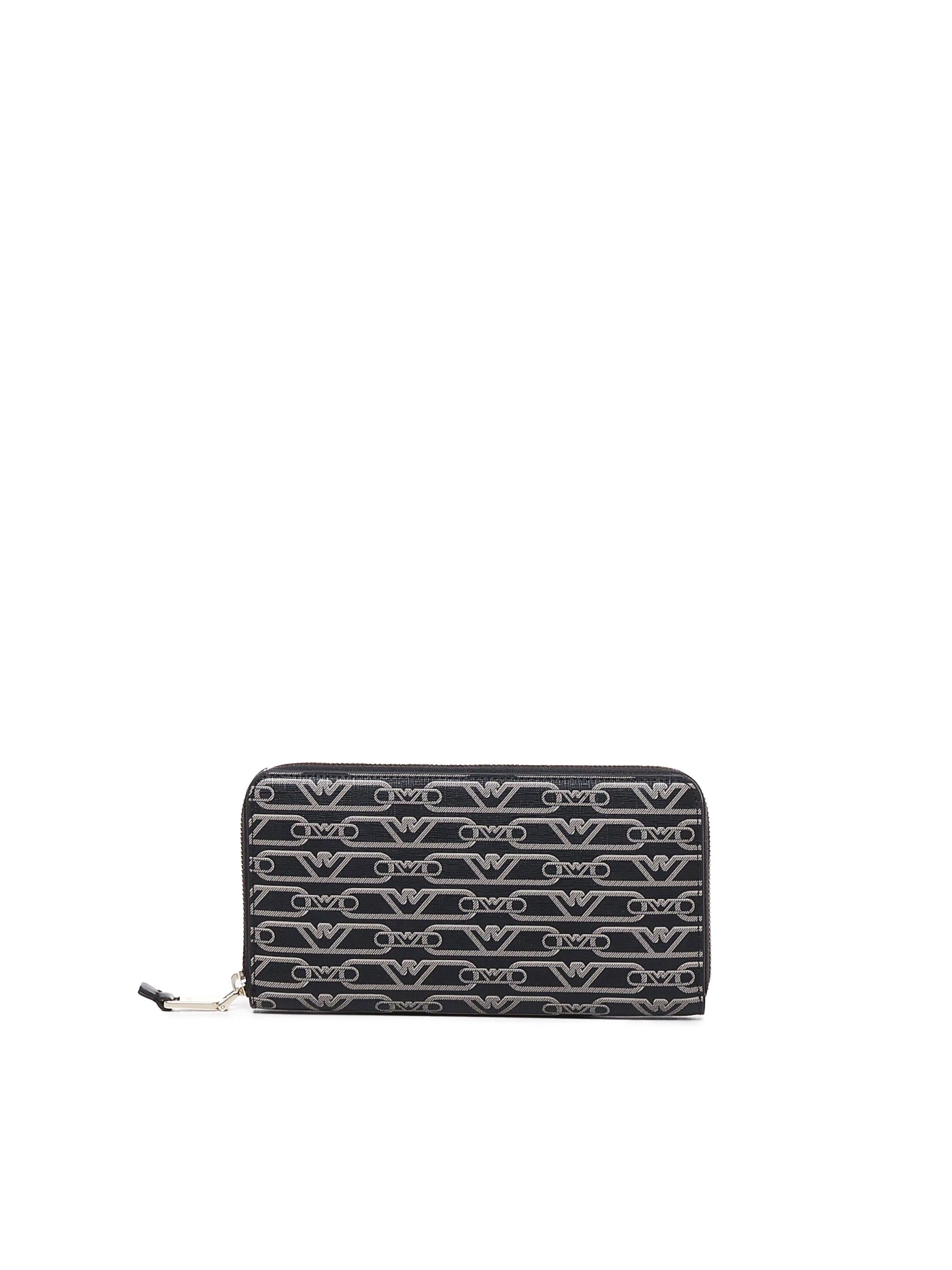 Portafoglio zip around eagle all over EW000366 AF11951FC033 EMPORIO ARMANI 