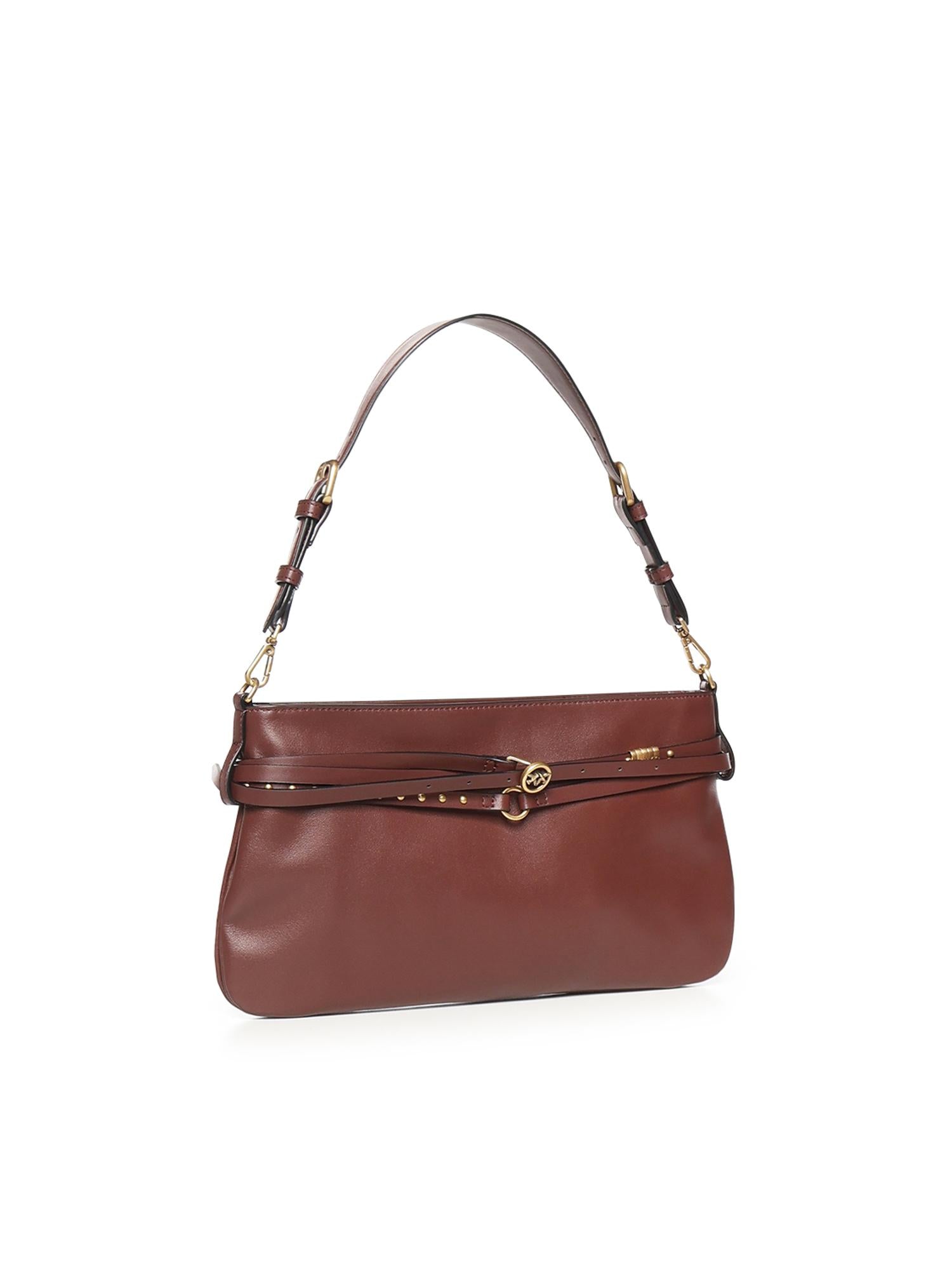 Borsa a spalla media Belt Bag in pelle 106176 A0QOR49Q PINKO 