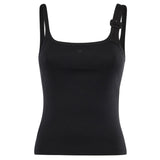 Canotta 90's con fibbia in cotone 126JDE153JS0194 9999 COURREGES 