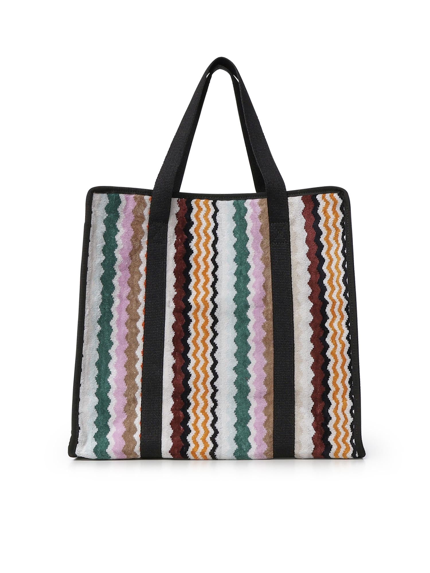Borsa Aura in cotone zig zag 1F3OG00005 100 MISSONI HOME 