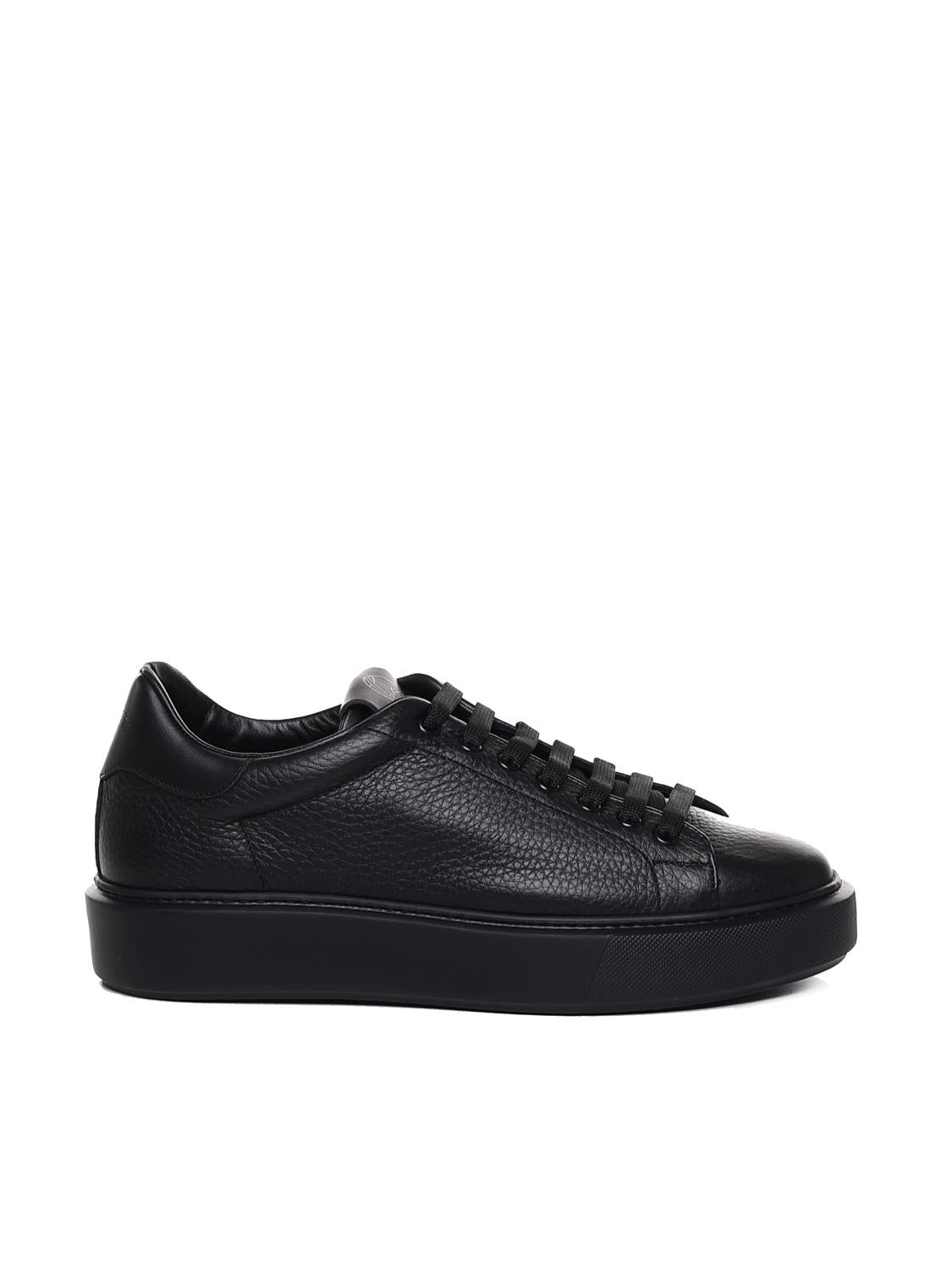 Sneakers Fire1 in pelle<BR/> FIRE 1 TOTALBLACK GIULIANO GALIANO 