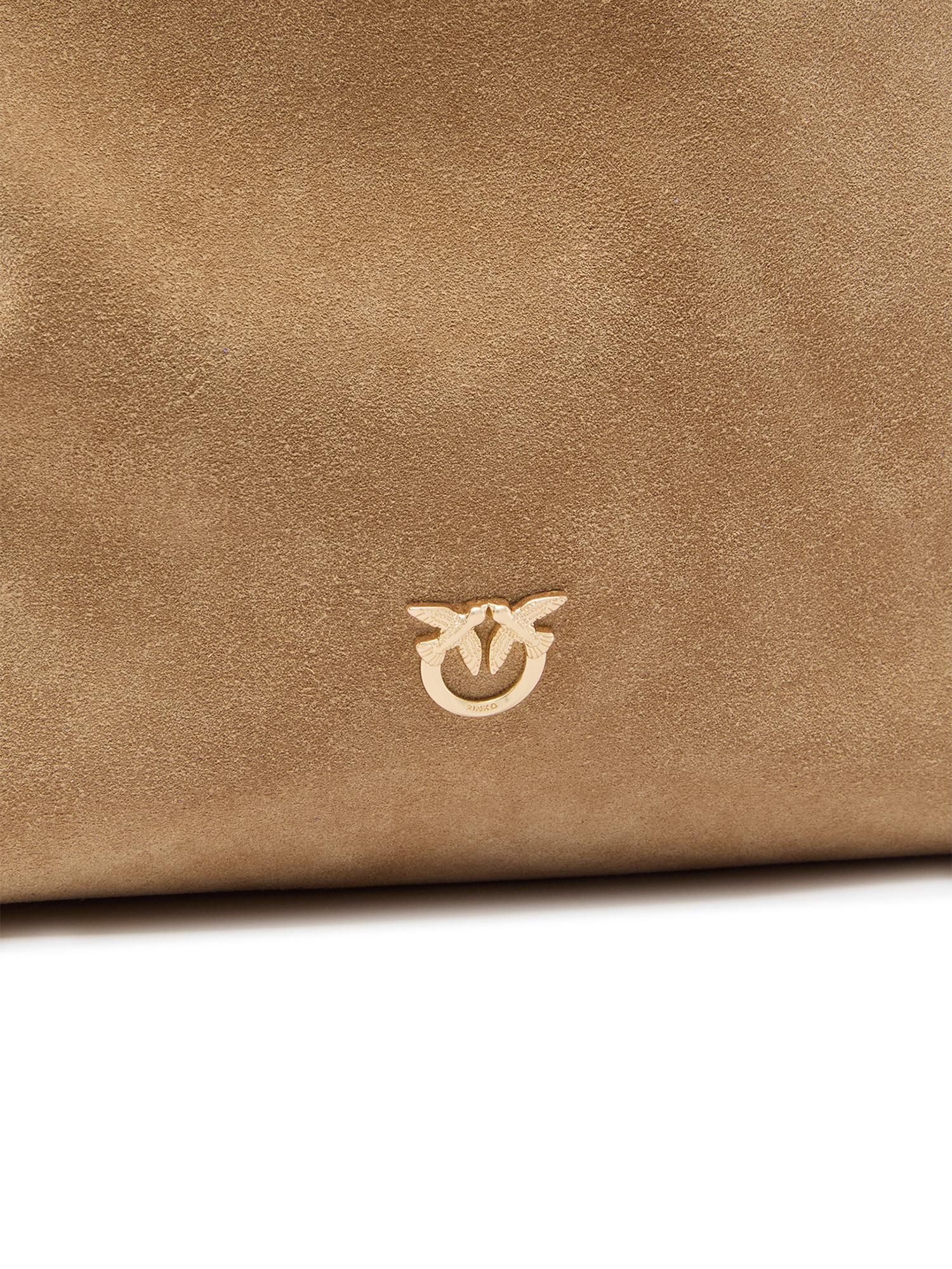 Borsa a tracolla grande Bucket Big in suede 106834 A0F6L08A PINKO 