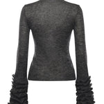 Pullover in misto mohair con ruches AA9G0076K101B 821 ALAIA 