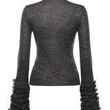 Pullover in misto mohair con ruches AA9G0076K101B 821 ALAIA 