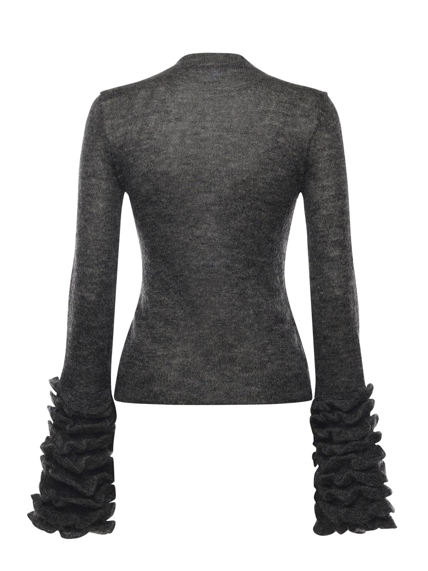 Pullover in misto mohair con ruches AA9G0076K101B 821 ALAIA 