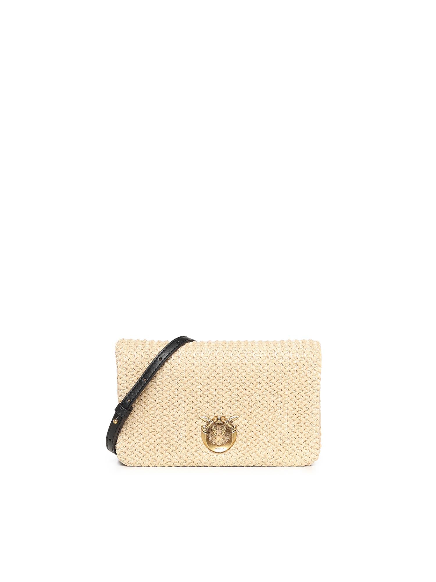 Pochette a tracolla Love Bag Click Soft Horizontal Mini in rafia 106023 A391C24Q PINKO 