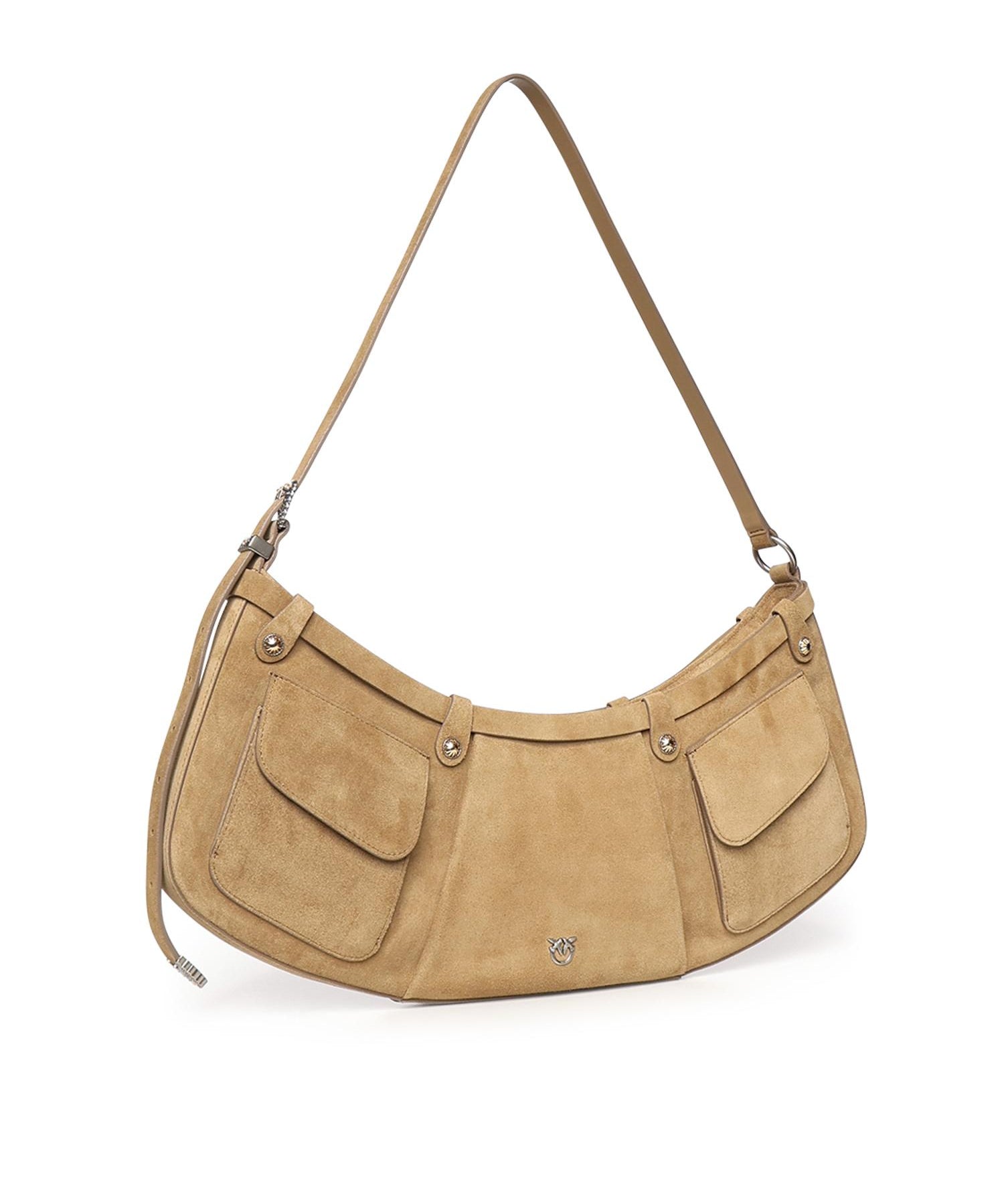 Borsa a spalla Pocket Body Bag in suede con tasche 106865 A0F6L22O PINKO 