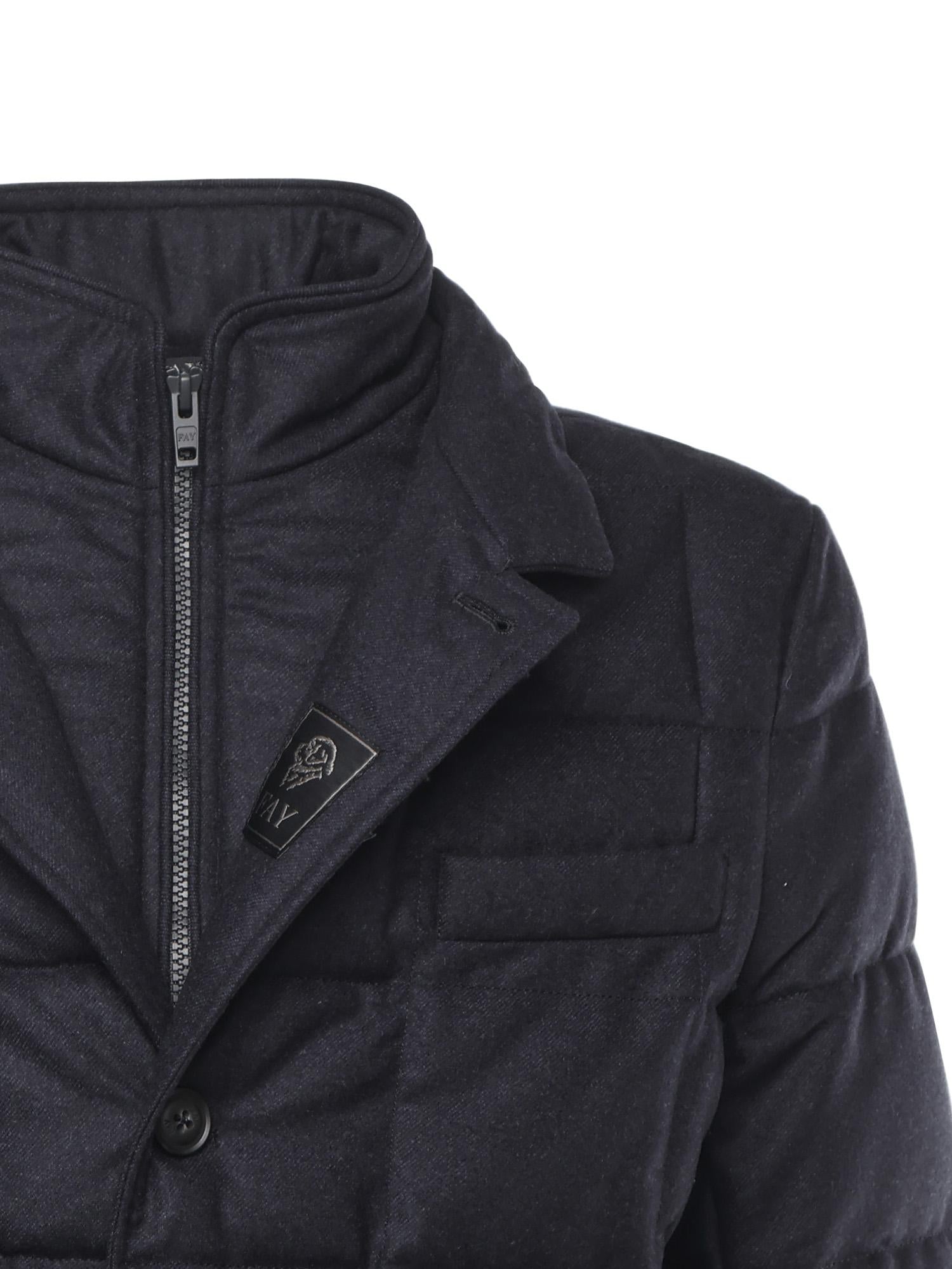 Piumino corto in flanella di lana cardata NAM45510210WGZ U604 FAY 