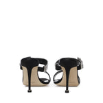 Mules Fibolta in raso con cristalli 1263118 0015 MANOLO BLAHNIK 