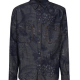 Camicia in denim con paisley MRNE0003 99TTE14S9091 ETRO 