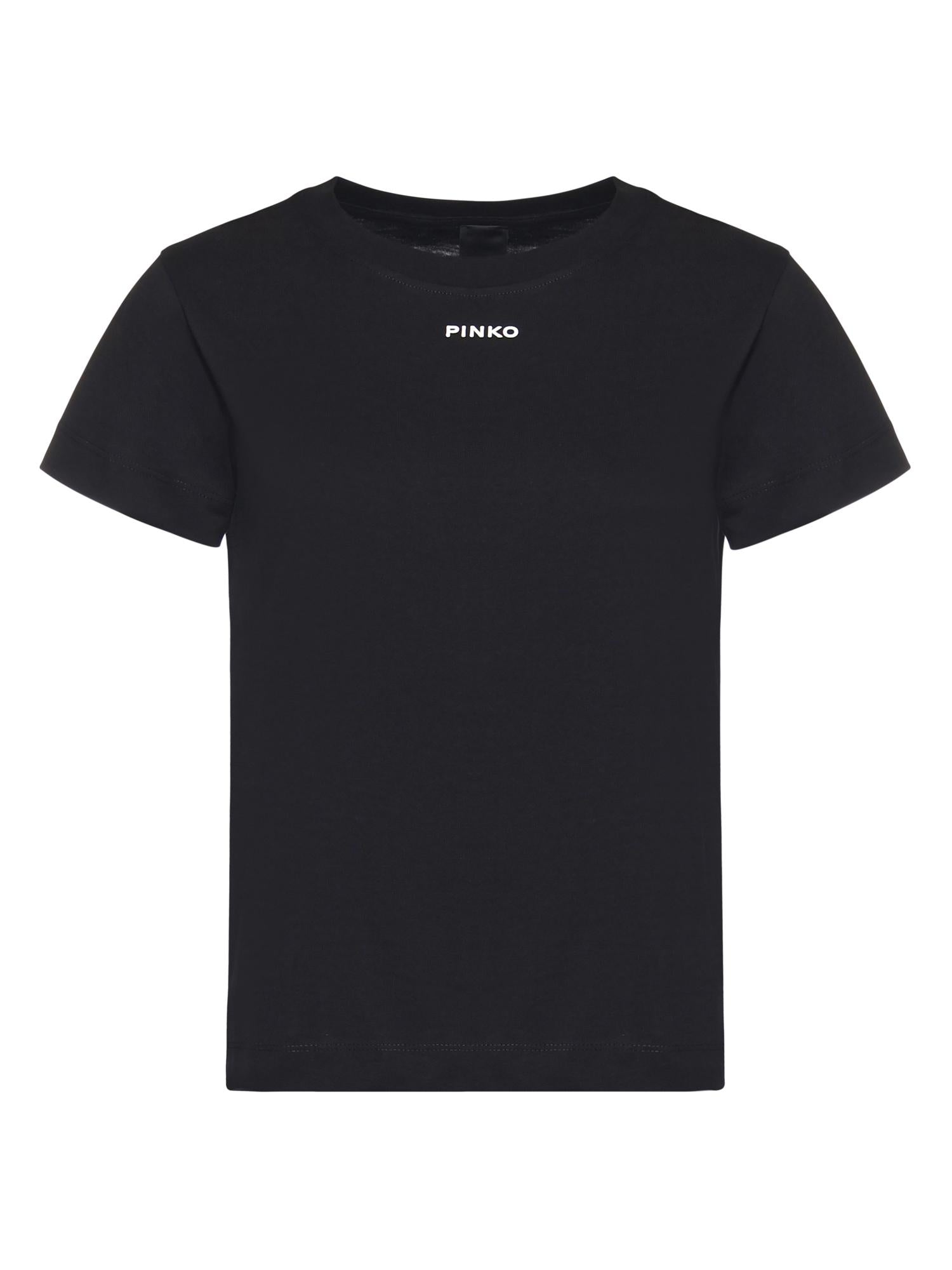 T-shirt con logo lettering<BR/> 100373 A34FZ99 PINKO 
