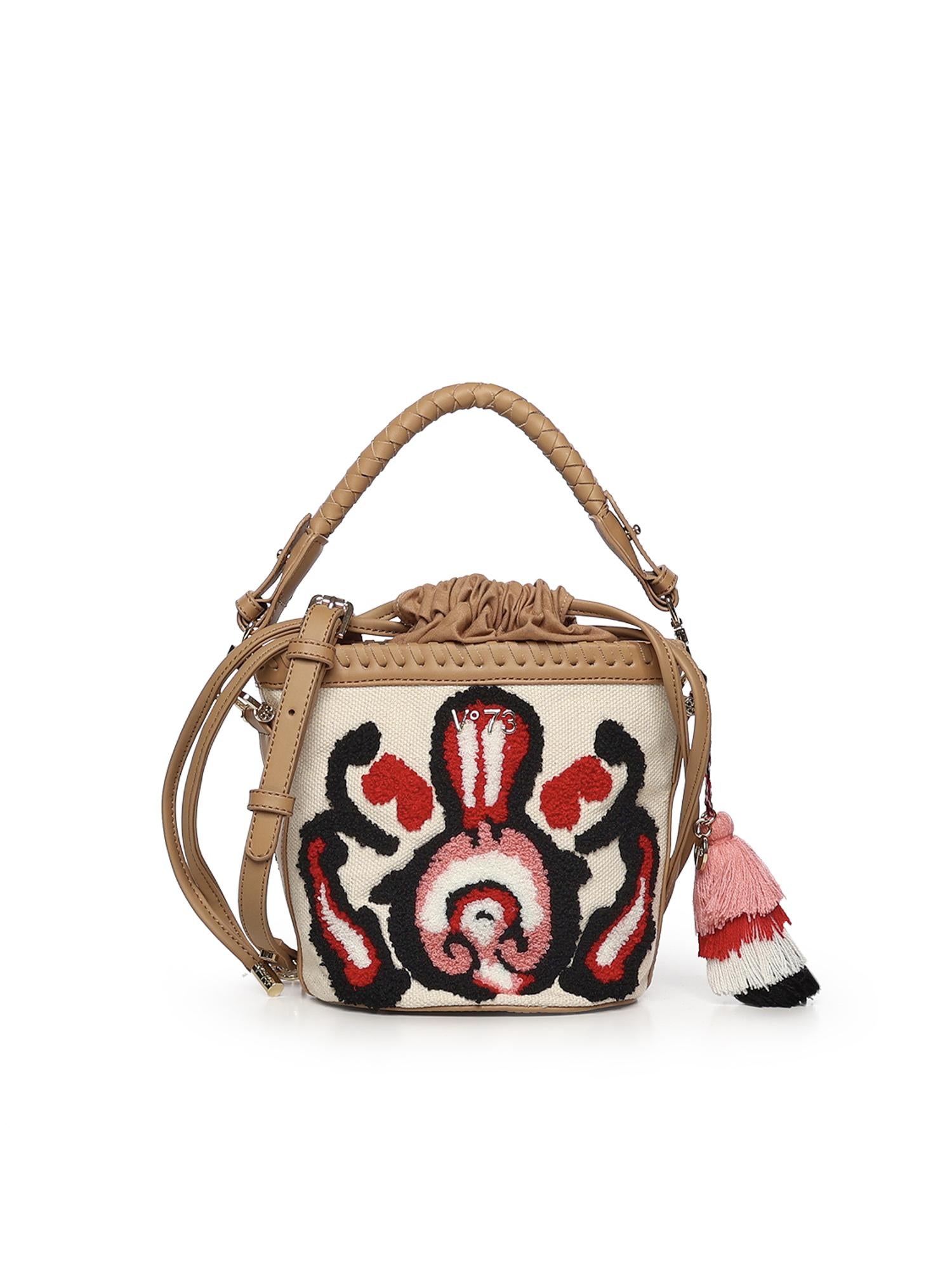 Secchiello Marilena con logo 73BS9NA02 MARILENACUOIO/MULTICOLOR V° 73 