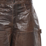 Shorts in pelle con stampa coccodrillo FOSS26SH01323 6322 FOUND 