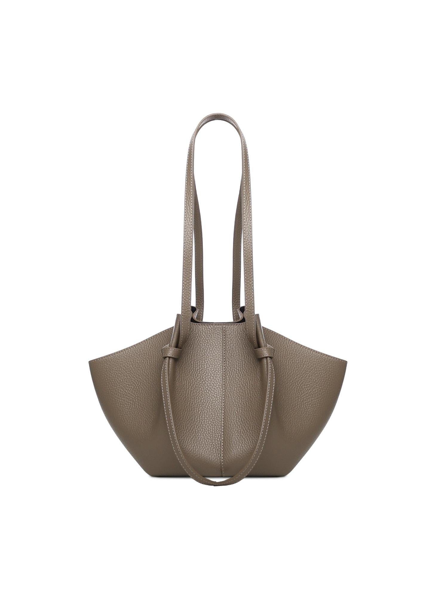 Borsa tote Mochi large in pelle MOCHI PEBBLE GRAIN LEATHER TAUPE YUZEFI 