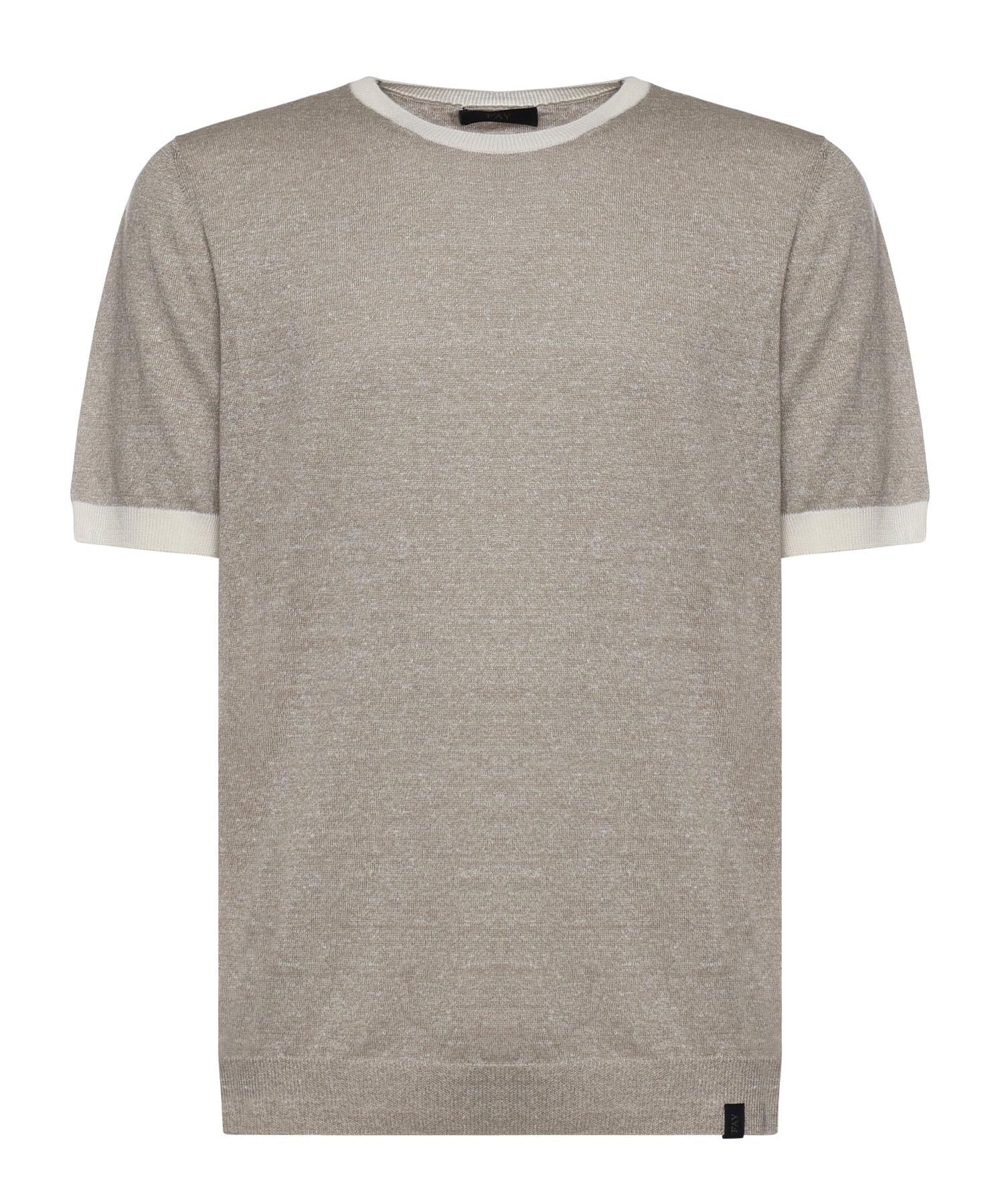 T-shirt in lino e cotone NMMC1522420WYK 09I1 FAY 