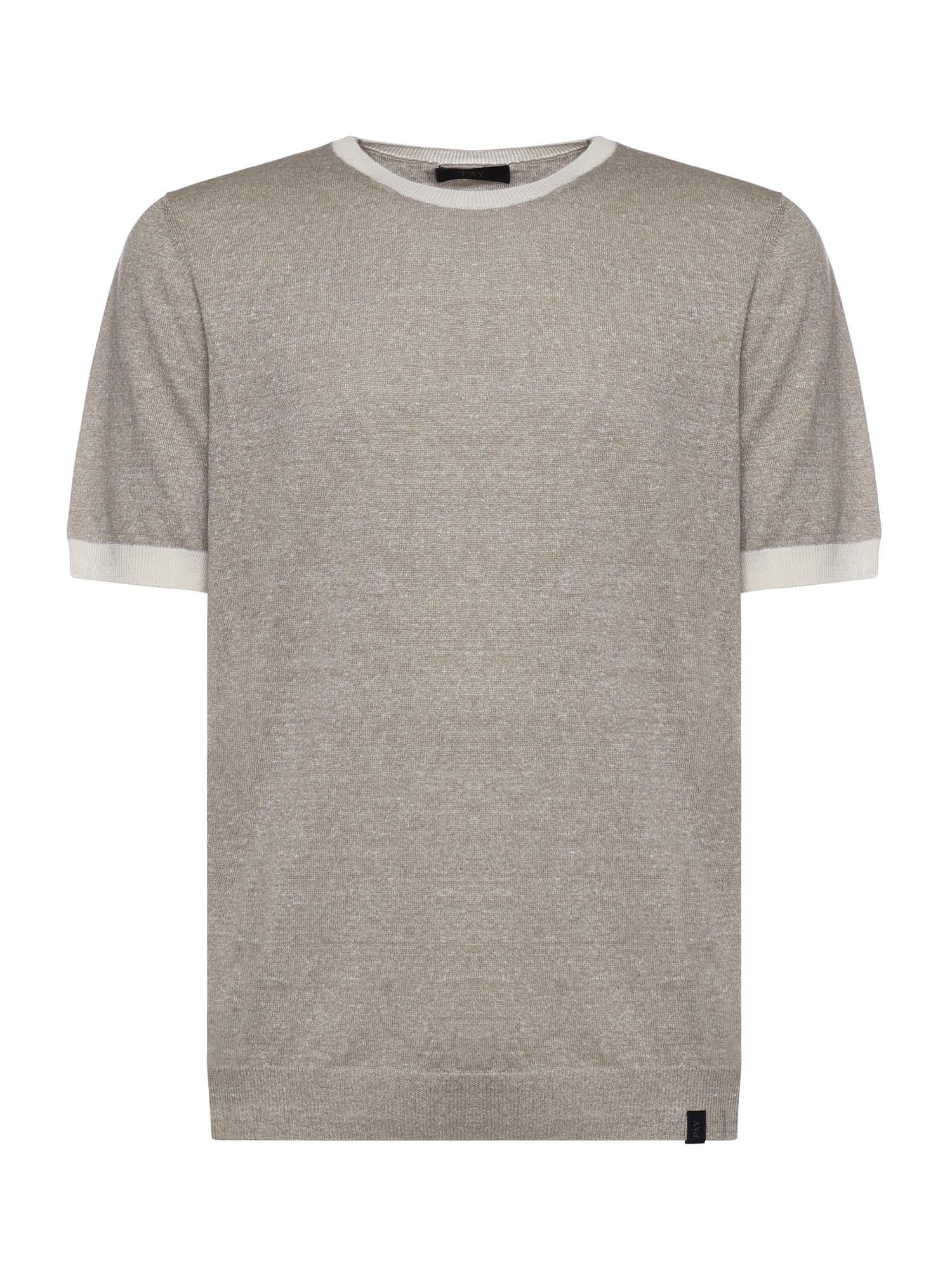 T-shirt in lino e cotone NMMC1522420WYK 09I1 FAY 