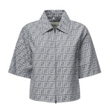 Giacca cropped in chambray FF jacquard<BR/> FLF790 ASMFF1SAT FENDI 