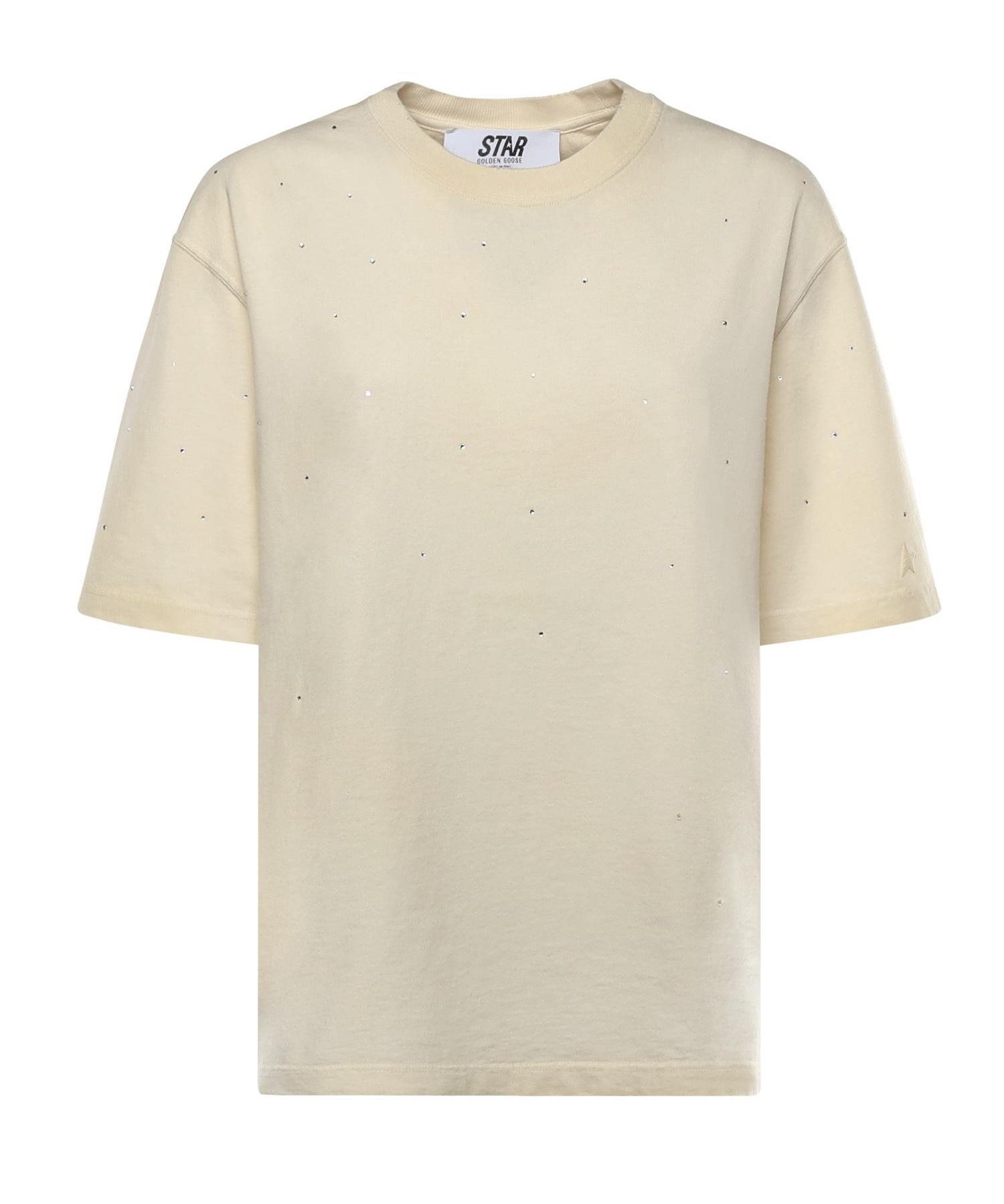 T-shirt Star in cotone con cristalli GUP01873 P00242111616 GOLDEN GOOSE 
