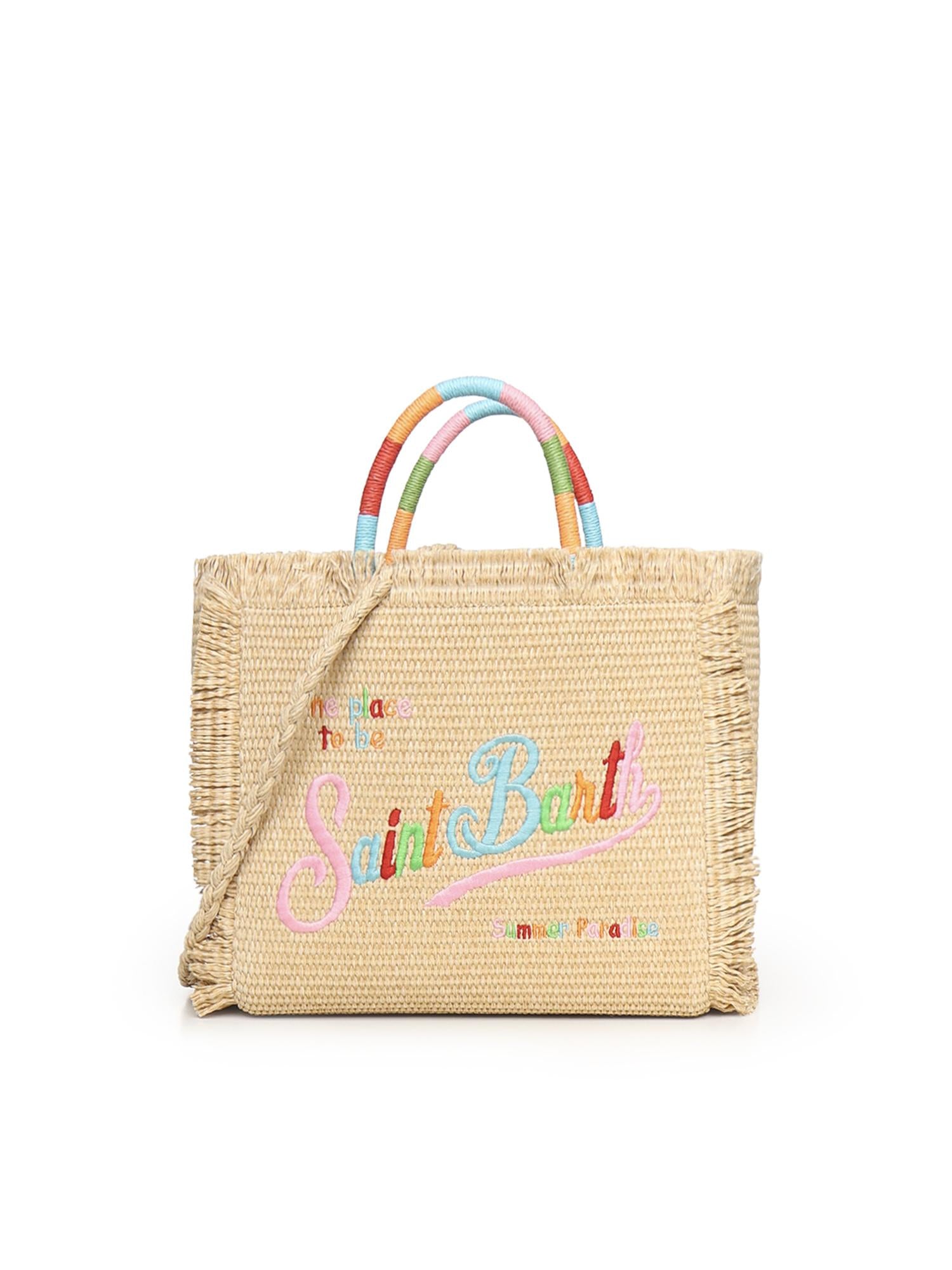 Borsa Colette in tessuto effetto paglia con logo COL0017 02737L MC2 SAINT BARTH 