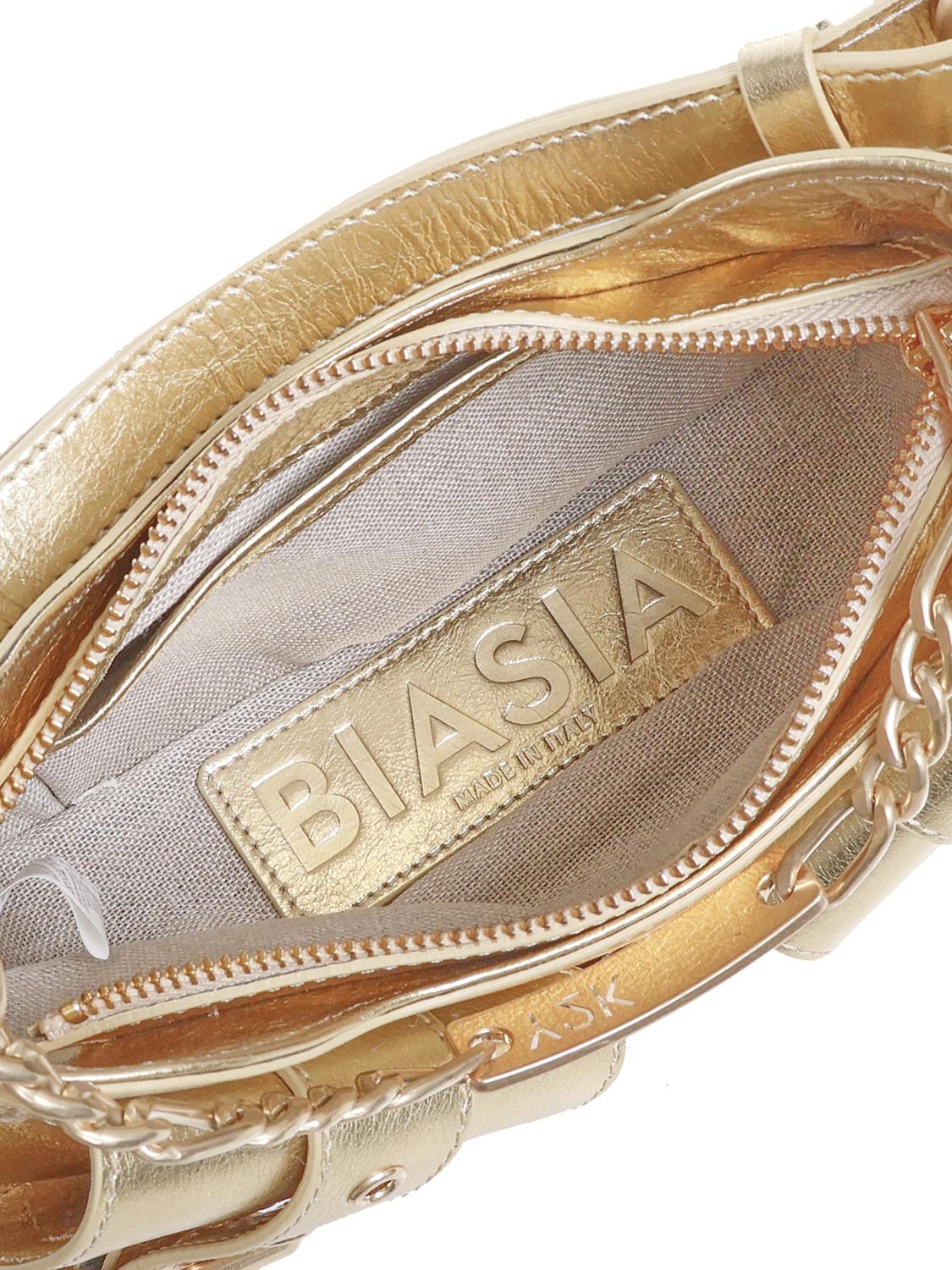 Borsa a spalla y2k002  iin pelle bovina FBBP70002MET -ORO/ORO BIASIA 