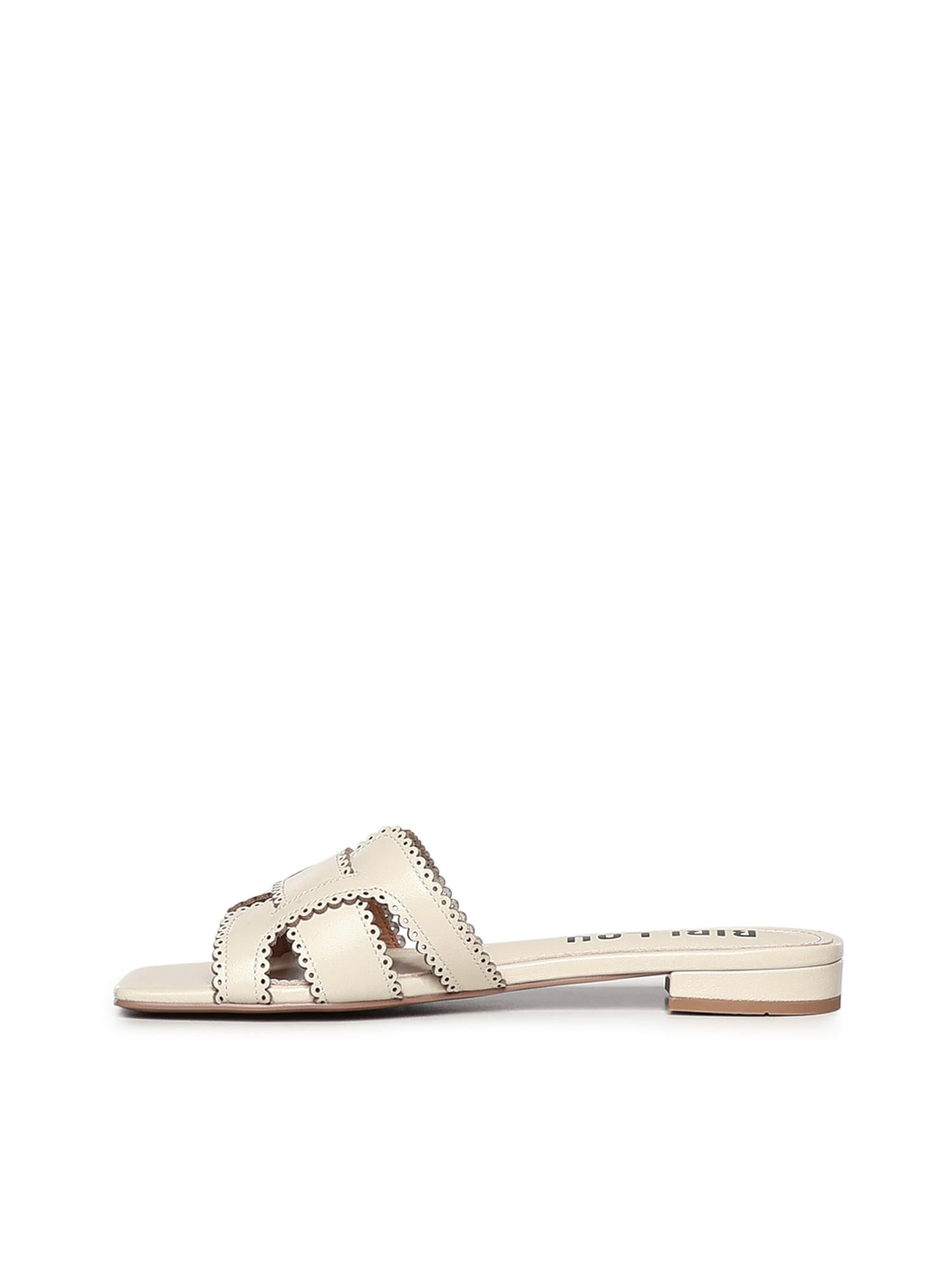 Sandali flat Holly in pelle 755Z10VK OFF WHITE BIBI LOU 