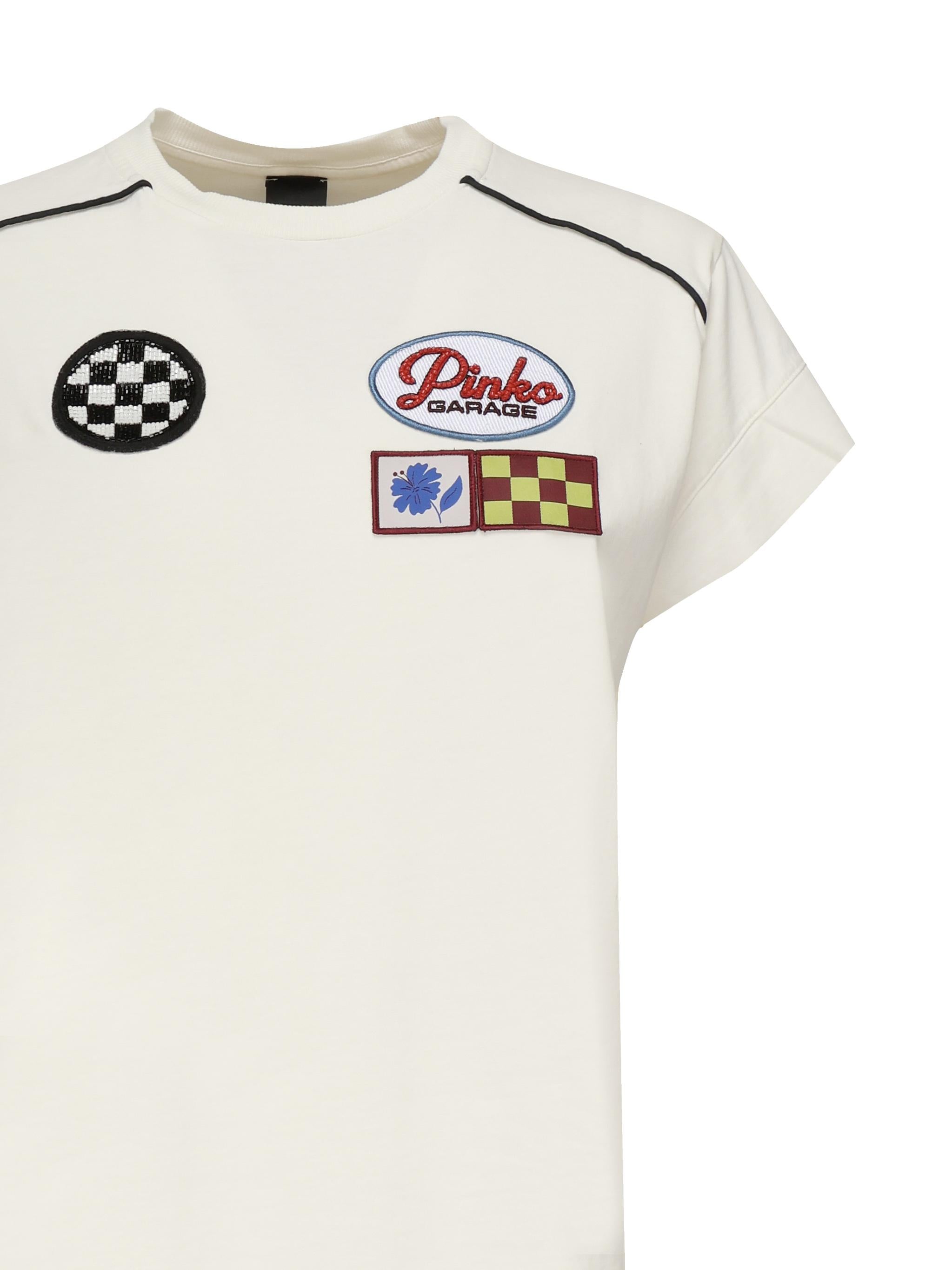 T-shirt racing in cotone 105270 A2MEZ05 PINKO 