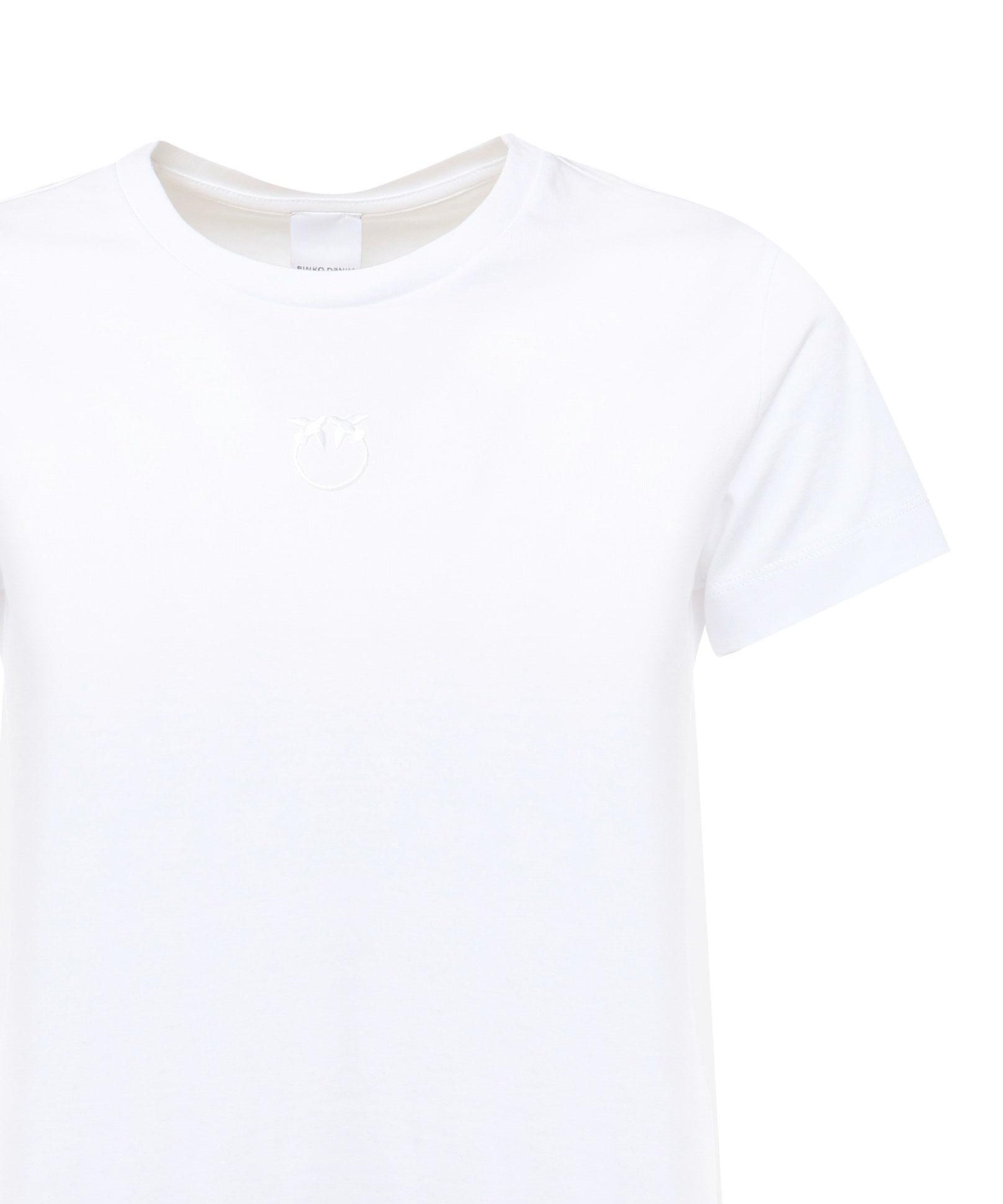 T-shirt maniche corte logo ricamato 100355 A2HNZ04 PINKO 