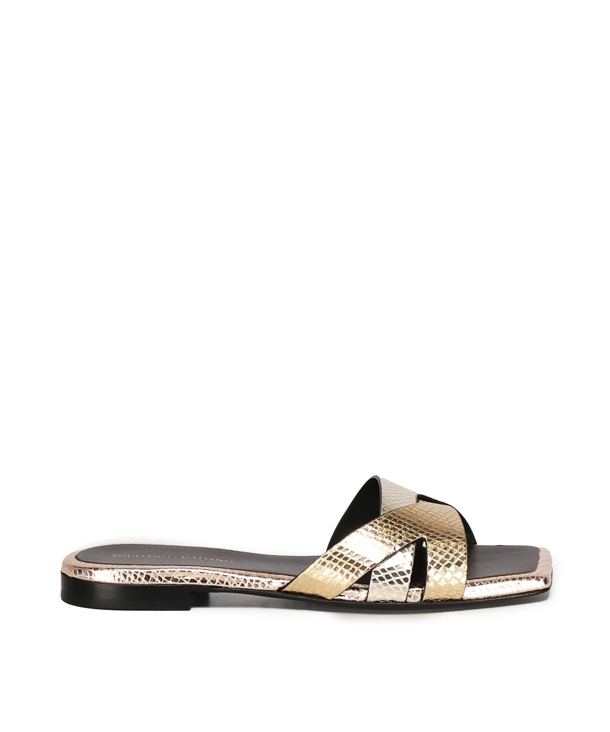 Sandali piatti Miryam<BR/> MIRYAM PLATINO GIULIANO GALIANO 