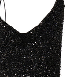 Abito lungo in paillettes FW22-5612 -GUNMETAL BLACK GNBLK RETROFÊTE 