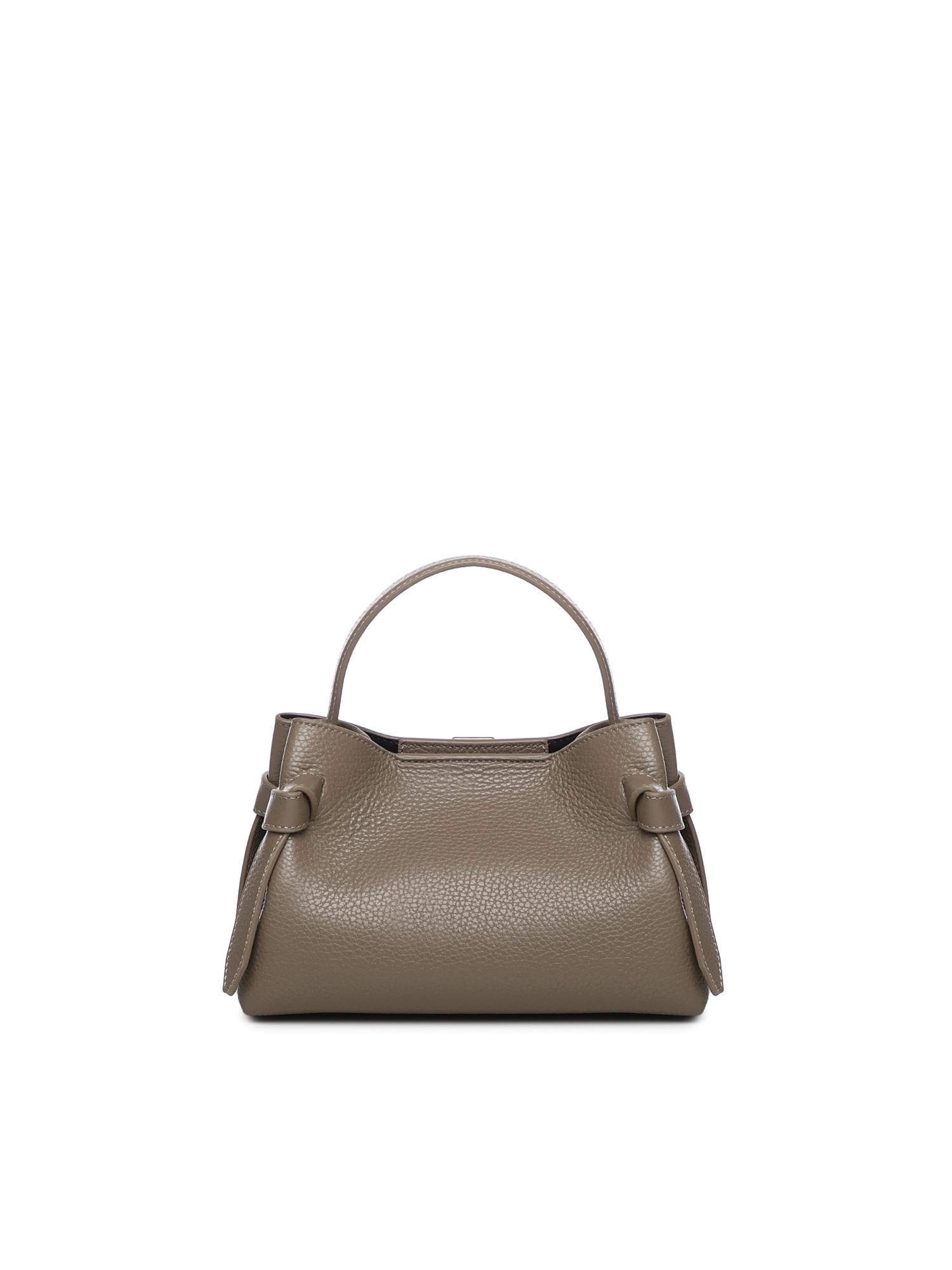 Borsa Gyoza mini in pelle GYOZA MINI PEBBLE GRAIN LEATHER TAUPE YUZEFI 